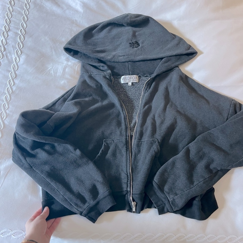Wild fox oversized ombre hoodie zip up